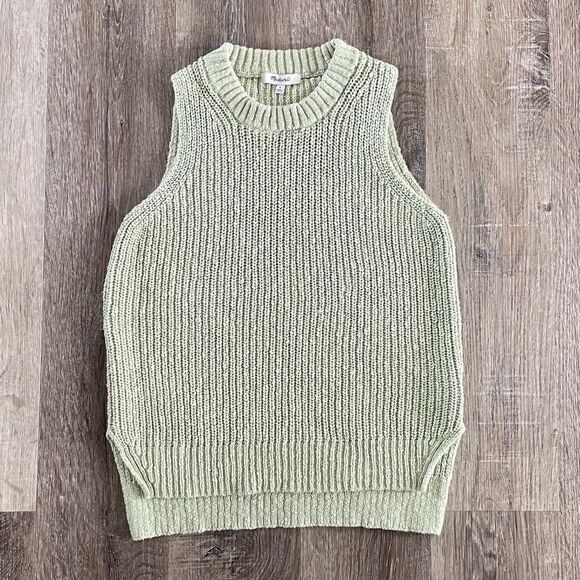 Madewell Shaker Sweater Tank Sunfaded Mint - Size: Small - Picture 6 of 8